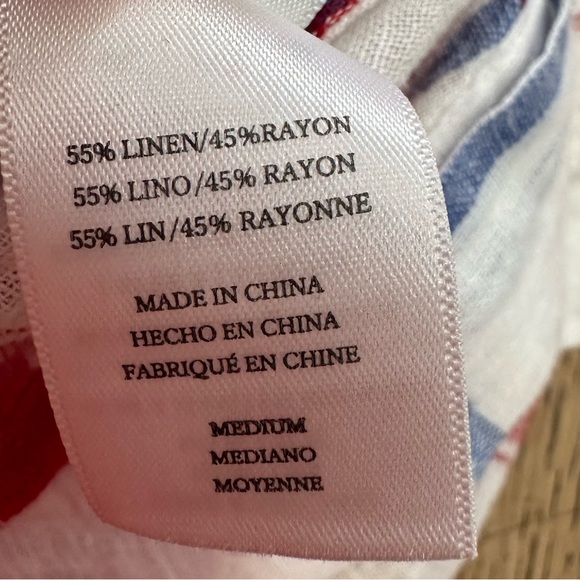 RAILS Linen Amelie Plaid Tie Front Crop Top Blouse medium - Picture 15 of 15